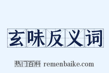 玄味反义词是什么意思的图片